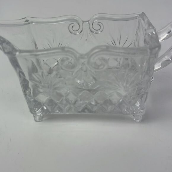 Shannon Crystal Designs of Ireland Hand Crafted Rectangle Crystal Footed Creamer - Picture 9 of 14